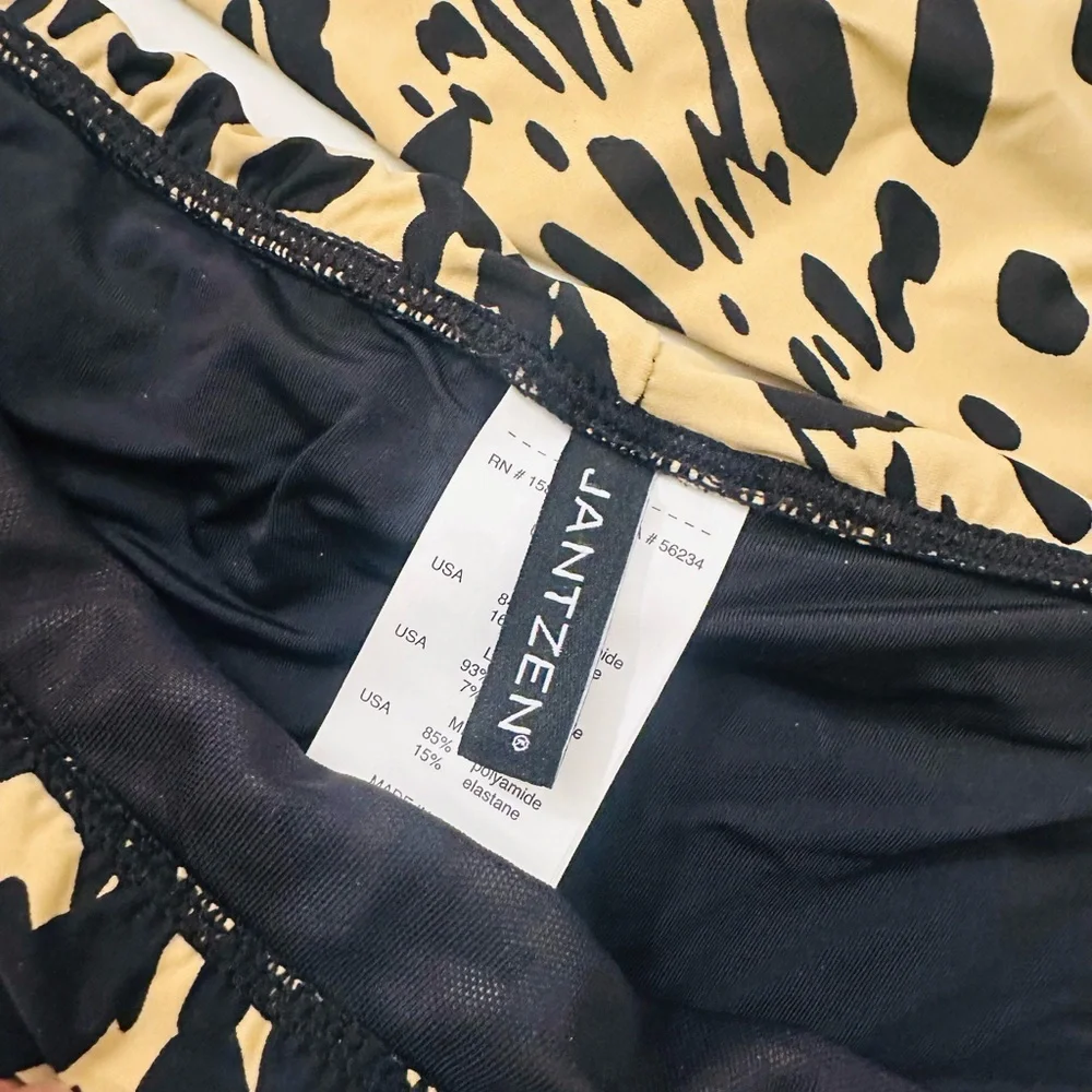 Jantzen Leopard Print Bikini - Black and Tan
